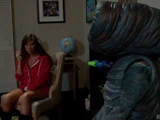 Stunning Alexis Capri masturbates for her beloved alien friend
