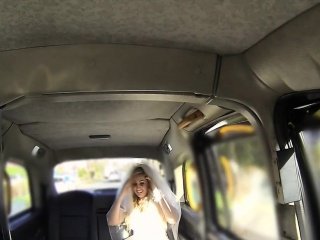Taxi driver fucks runaway bride on backseat