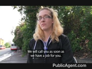 PublicAgent - Blonde in glasses gets fucked