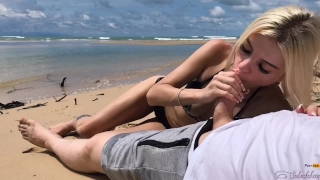 Public sex on the island. Cumming in my panties - Freya Stein